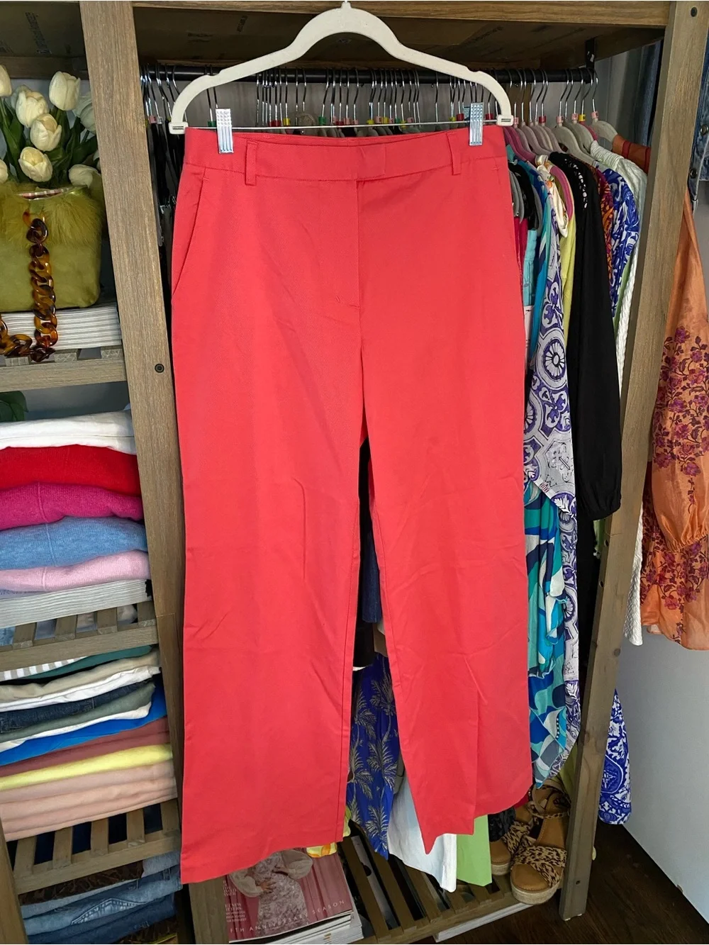 J.McLaughlin Brock Women’s Wide-Leg Pants in Vibrant Coral! 🦞